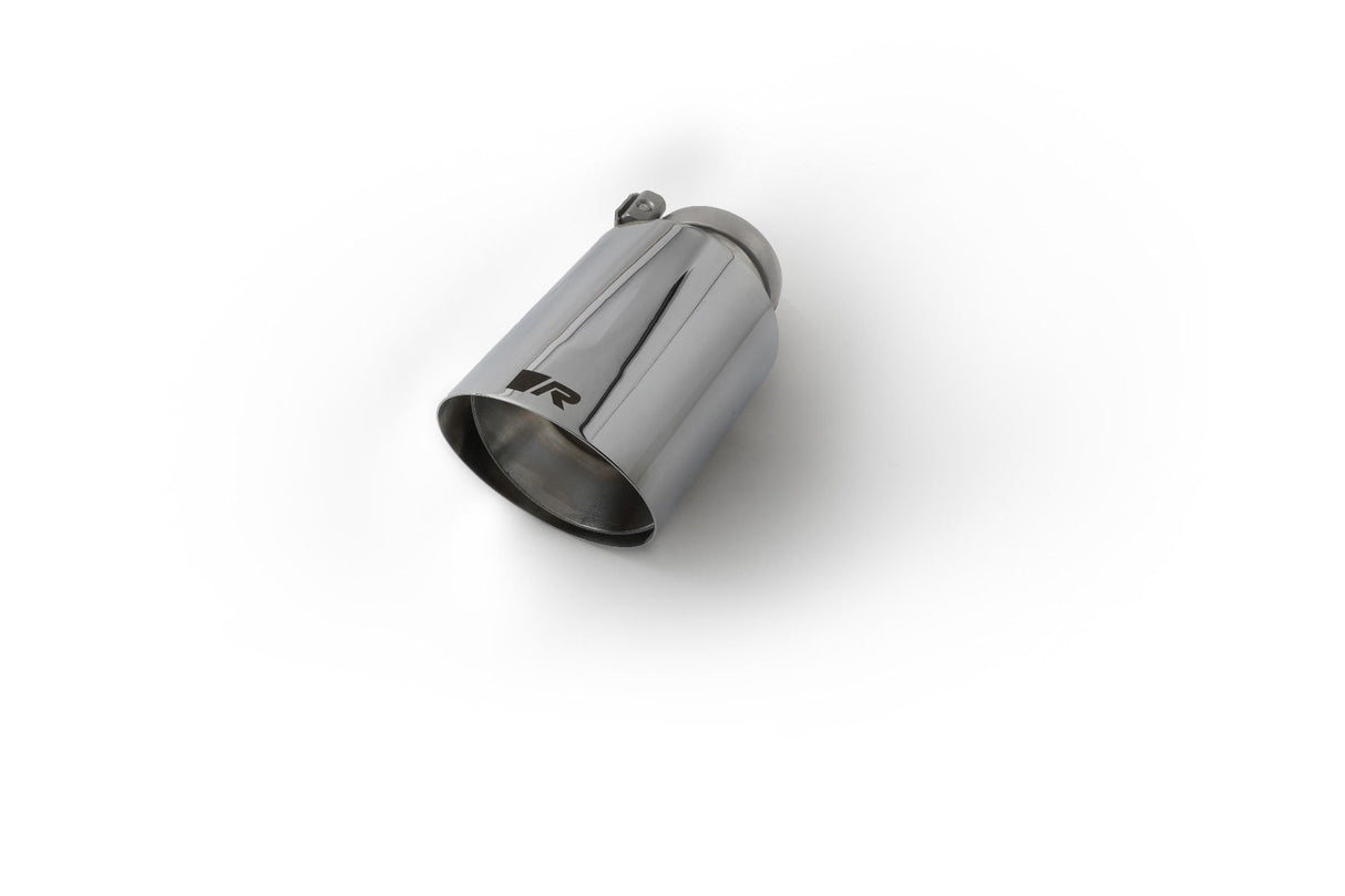 102mm Angled Straight-Cut Chrome Tailpipe with Adjustable Spherical Clamp Connection